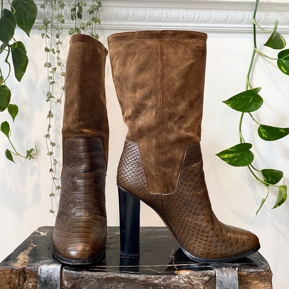 Vince Shoes - VINCE leather and suede mid calf boot